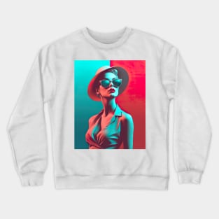 Minimalistic art of Fashion Girl, spas, casinos and salon bars Crewneck Sweatshirt